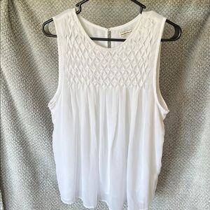 Banana Republic White Textured Tank Top